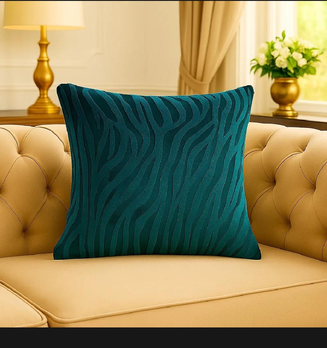 ZINK ZEBRA VALVET CUSHION COVER SQUARE PATTERN 16, 18 and 20 INCHES