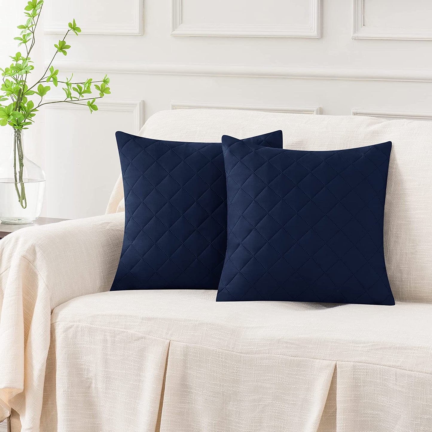 18X18 INCHES QUILTED CUSHION COVER SQUARE PATTERN