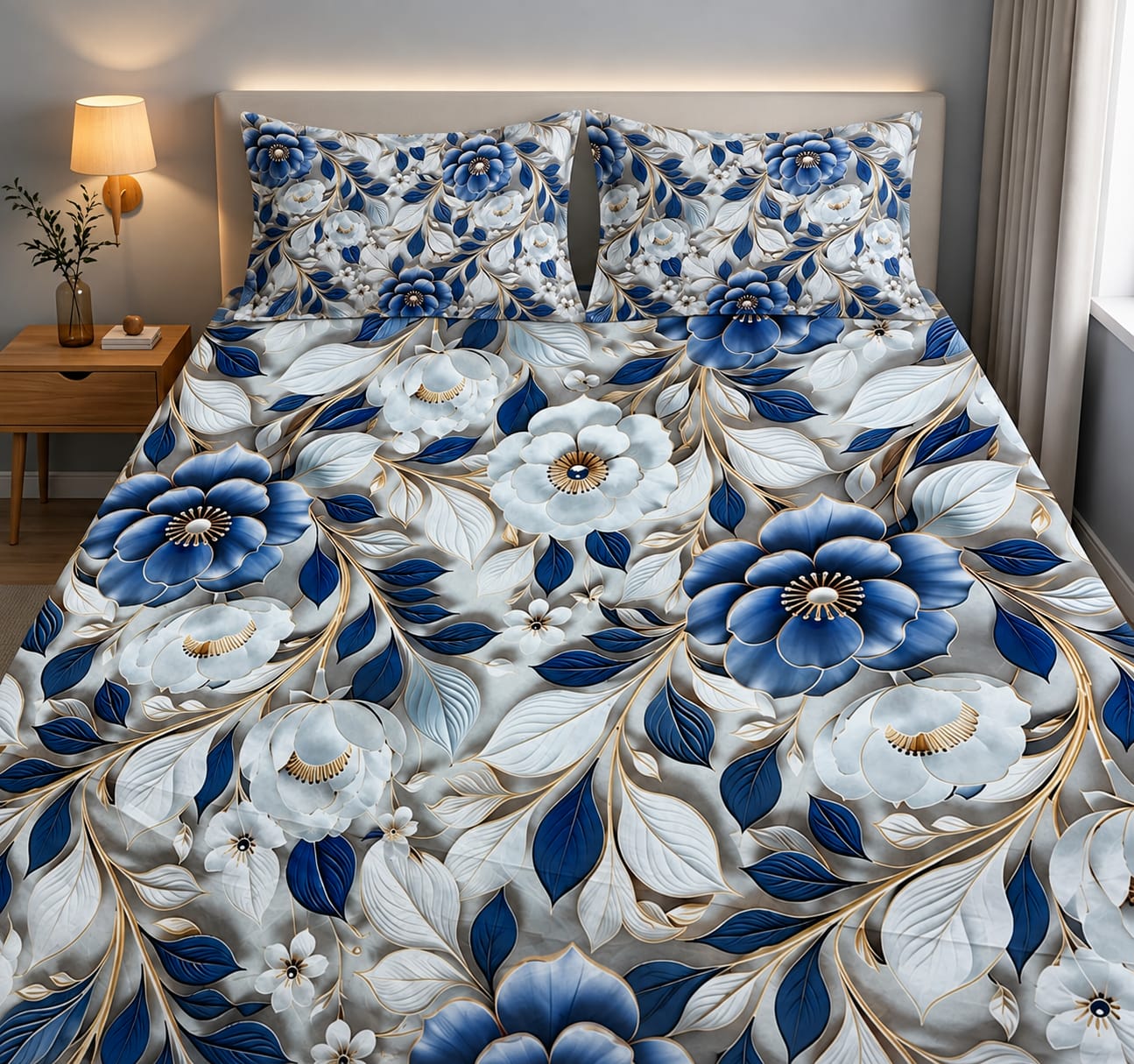 3D Printed Bedsheet with 2 Pillow Covers – 3-Piece Set | Article No. 7