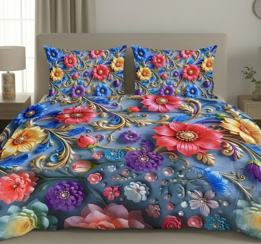 3D Printed Bedsheet with 2 Pillow Covers – 3-Piece Set | Article No. 15