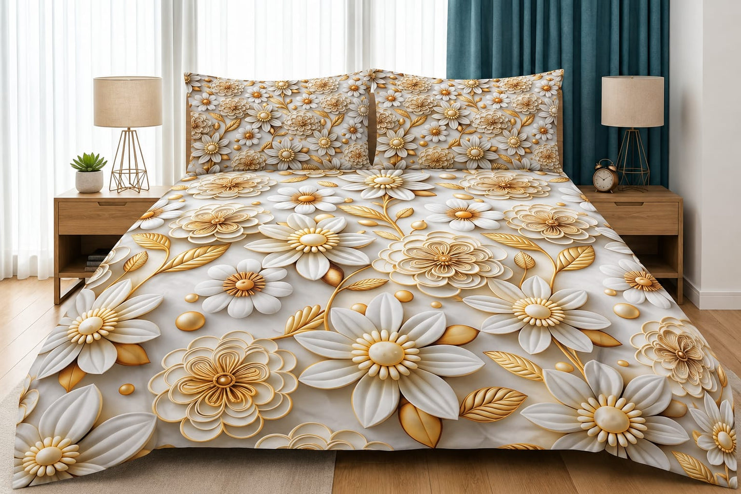 3D Printed Bedsheet with 2 Pillow Covers – 3-Piece Set | Article No. 21