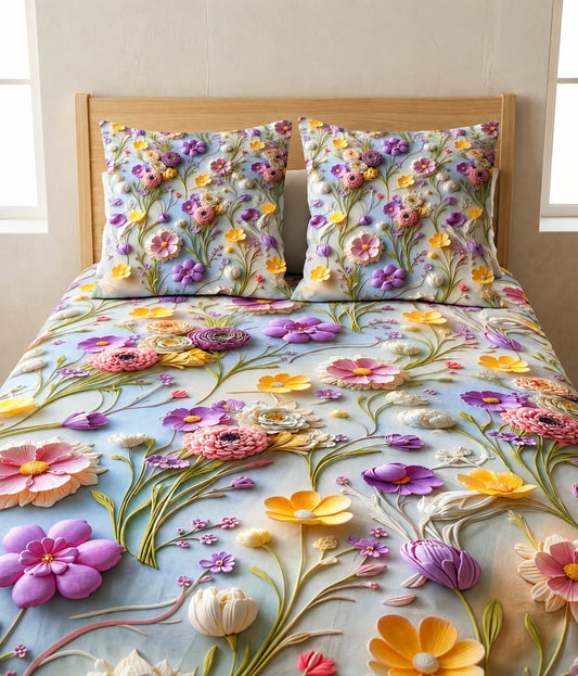 3D Printed Bedsheet with 2 Pillow Covers – 3-Piece Set | All Article