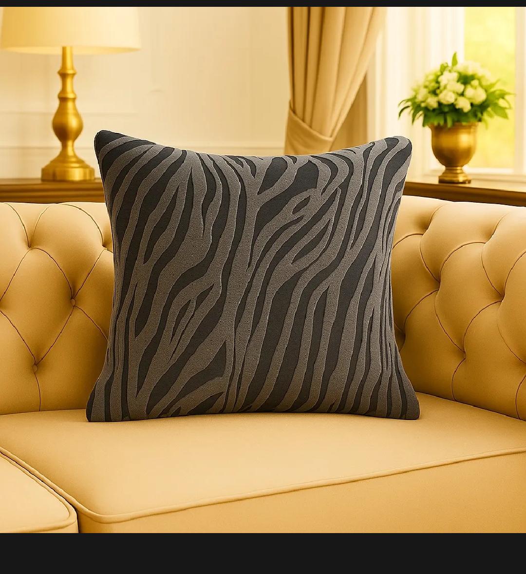 20X20 INCHES ZEBRA VALVET CUSHION COVER SQUARE PATTERN