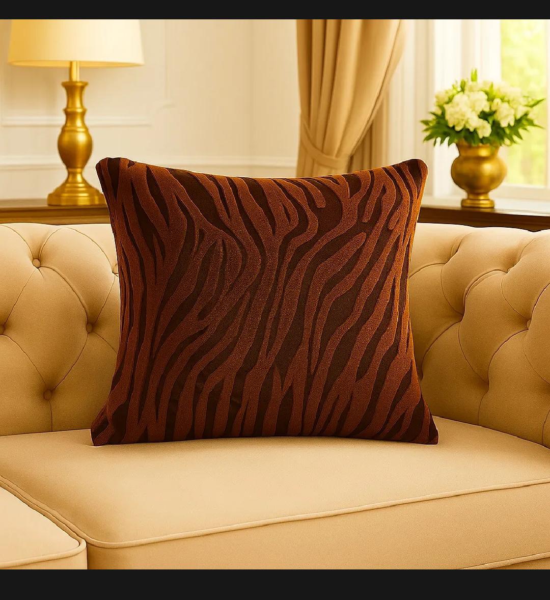 18X18 INCHES ZEBRA VALVET CUSHION COVER SQUARE PATTERN
