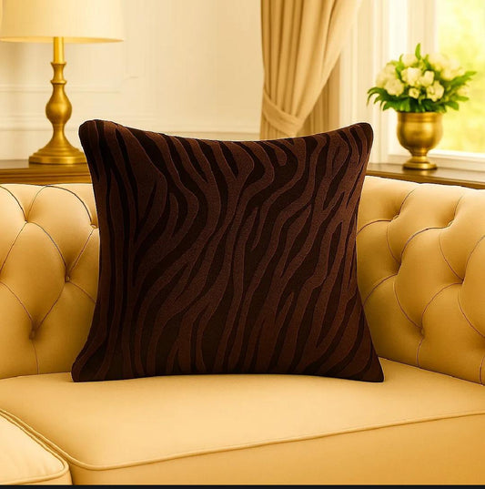 16X16 INCHES ZEBRA VALVET CUSHION COVER SQUARE PATTERN