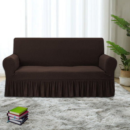 Turkish Style Frill Sofa Cover (Colour Brown)