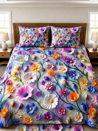 3D Printed Bedsheet with 2 Pillow Covers – 3-Piece Set | All Article
