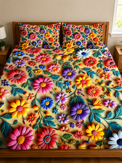 3D Printed Bedsheet with 2 Pillow Covers – 3-Piece Set | All Article