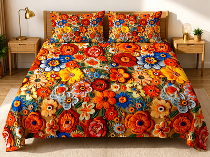 3D Printed Bedsheet with 2 Pillow Covers – 3-Piece Set | All Article