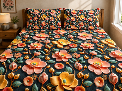 3D Printed Bedsheet with 2 Pillow Covers – 3-Piece Set | All Article