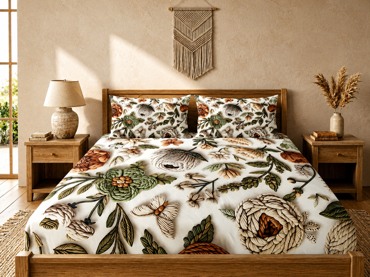3D Printed Bedsheet with 2 Pillow Covers – 3-Piece Set | All Article