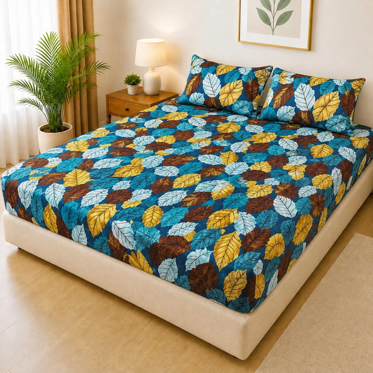 Printed 3 Piece's Quilted Bedsheets Set (100% Waterproof) dd-0018