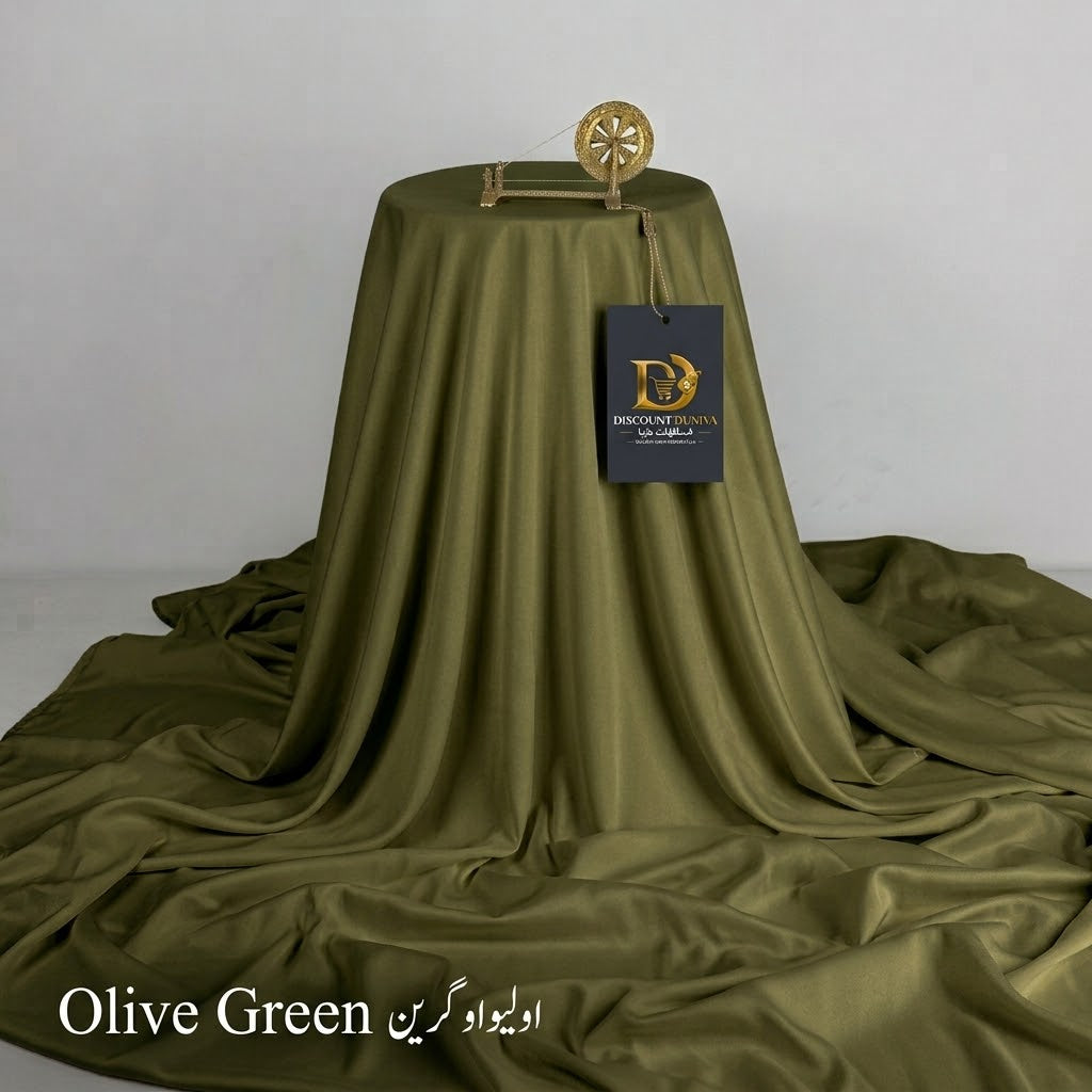 Olive Green Color – Wash & Wear Premium Quality 5-Season Fabric – Free Studs with Every Suit