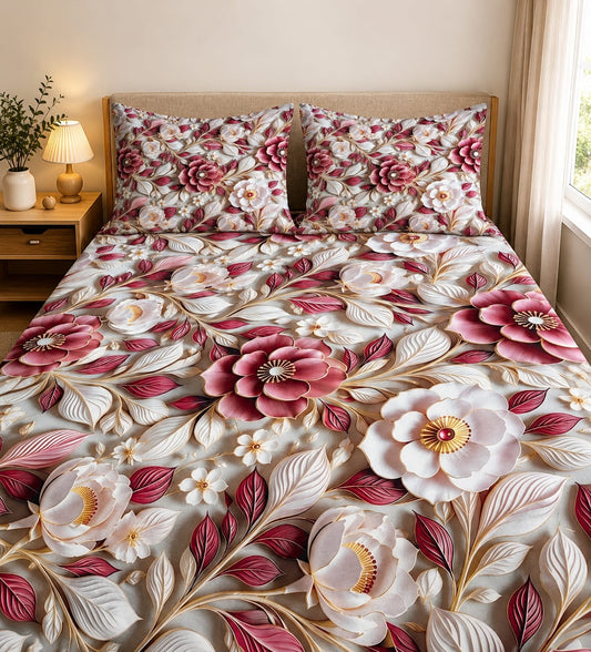 3D Printed Bedsheet with 2 Pillow Covers – 3-Piece Set | Article No. 8