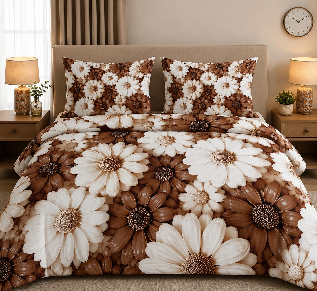 3D Printed Bedsheet with 2 Pillow Covers – 3-Piece Set | All Article