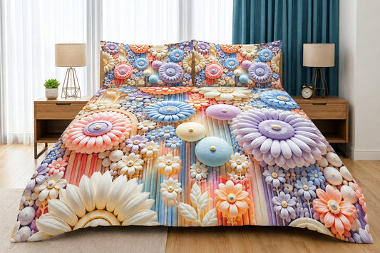 3D Printed Bedsheet with 2 Pillow Covers – 3-Piece Set | Article No. 18
