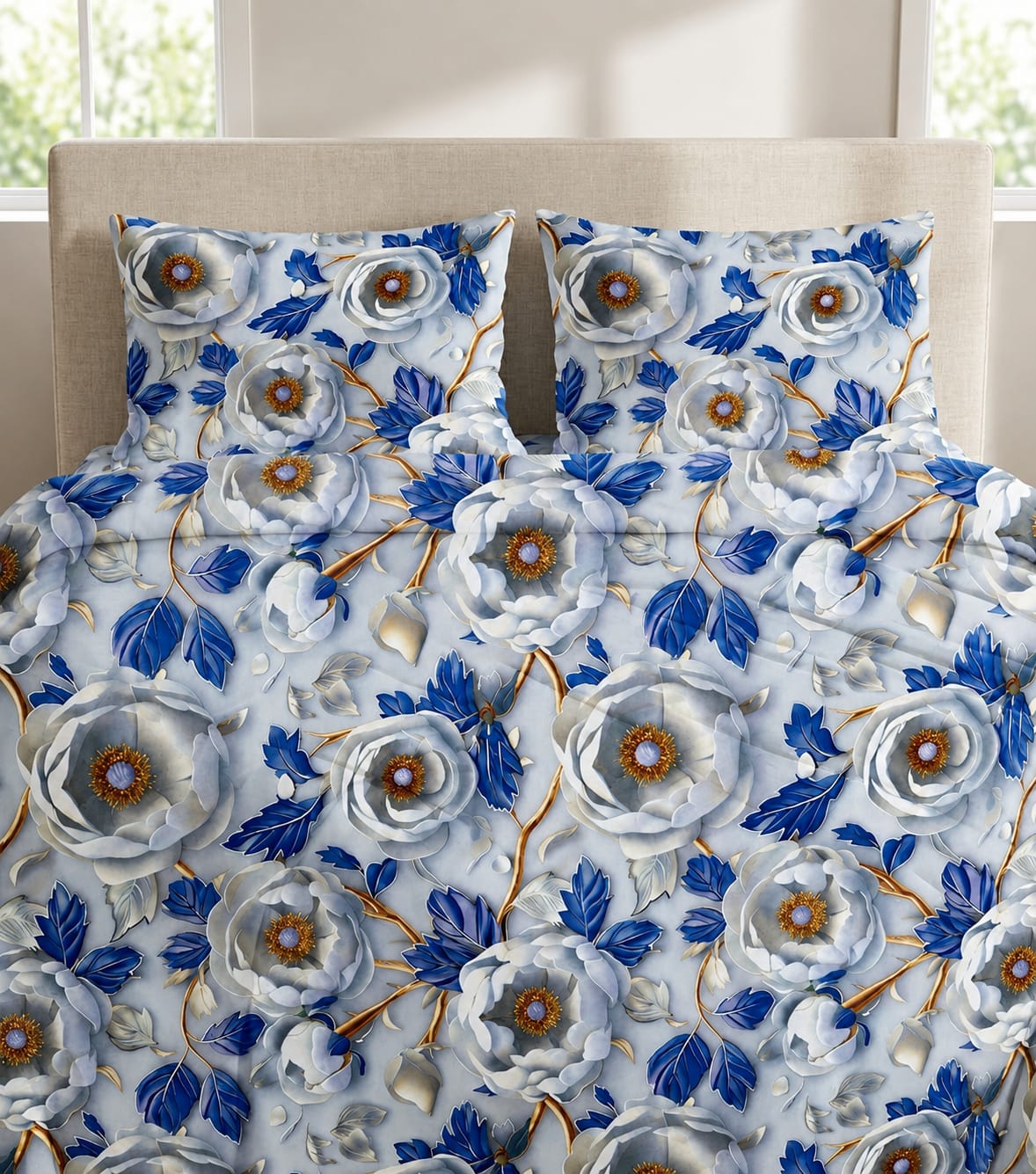 3D Printed Bedsheet with 2 Pillow Covers – 3-Piece Set | All Article