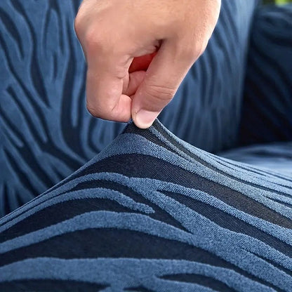 Zebra Valvet Frill Chair Cover ( Blue Color)