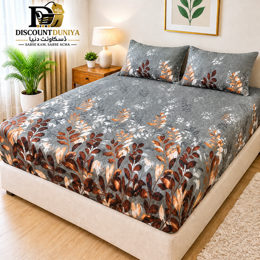 Printed 3 Piece's Quilted Bedsheets Set (100% Waterproof) New Arrivals! Luxury Bedsheet tm-0009
