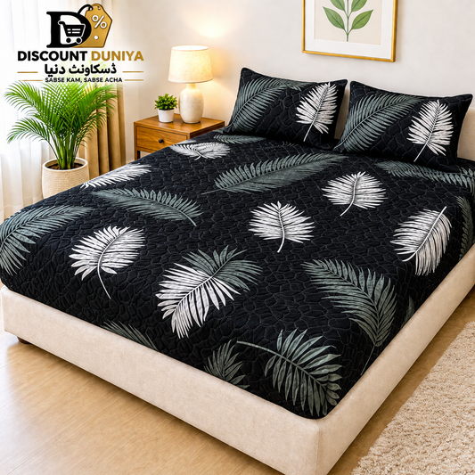 Printed 3 Piece's Quilted Bedsheets Set (100% Waterproof) New Arrivals! Luxury Bedsheet tm-0019