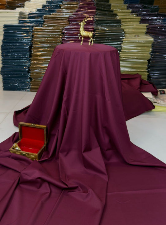 Maroon Color – Wash & Wear Premium Quality 5-Season Fabric – Free Studs with Every Suit