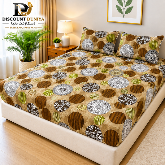 Printed 3 Piece's Quilted Bedsheets Set (100% Waterproof) New Arrivals! Luxury Bedsheet tm-0016