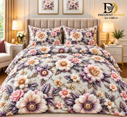 3D Printed Bedsheet with 2 Pillow Covers – 3-Piece Set | Article No. 19