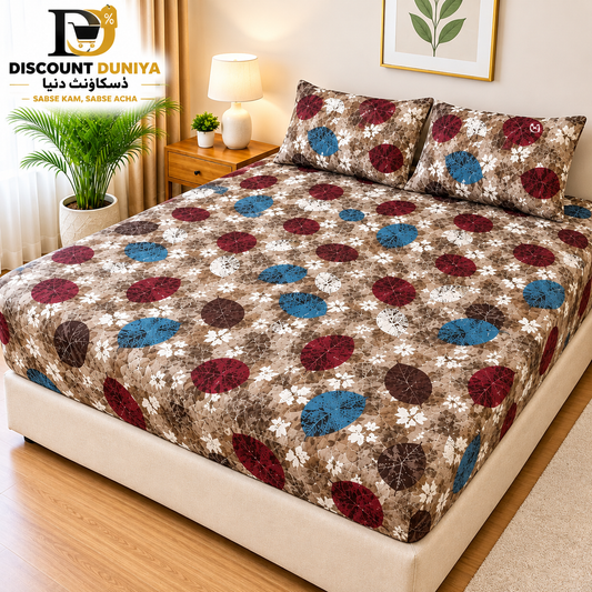Printed 3 Piece's Quilted Bedsheets Set (100% Waterproof) New Arrivals! Luxury Bedsheet tm-0014