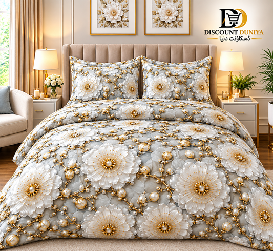 3D Printed Bedsheet with 2 Pillow Covers – 3-Piece Set | Article No. 13