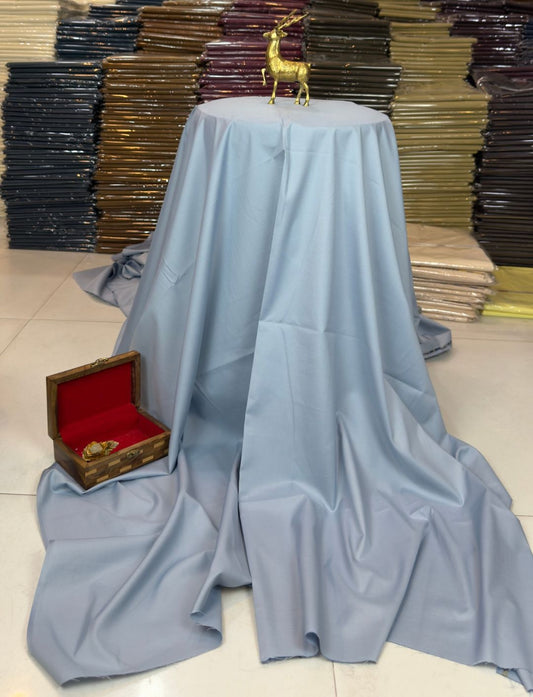 Silver Color – Wash & Wear Premium Quality 5-Season Fabric – Free Studs with Every Suit