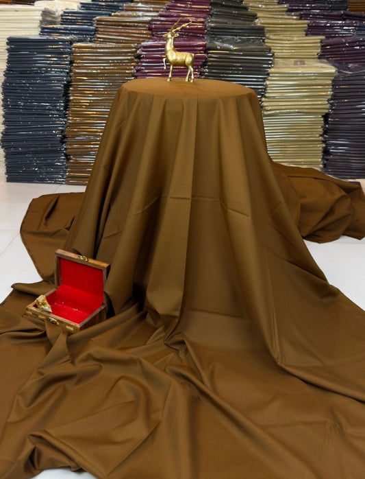 Coffee Brown Color – Wash & Wear Premium Quality 5-Season Fabric – Free Studs with Every Suit