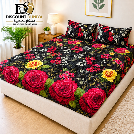 Printed 3 Piece's Quilted Bedsheets Set ( 1 00% Waterproof) New Arrivals! Luxury Bedsheet tm-0022
