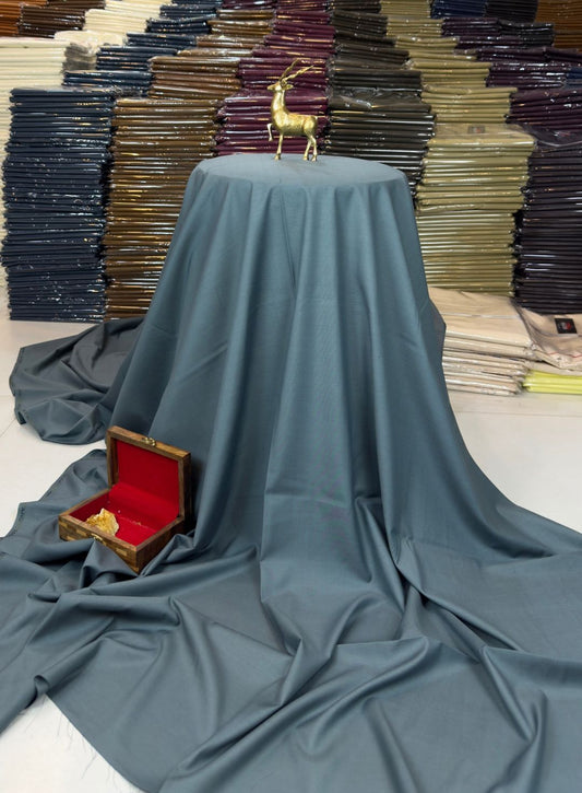 Rock Grey Color – Wash & Wear Premium Quality 5-Season Fabric – Free Studs with Every Suit