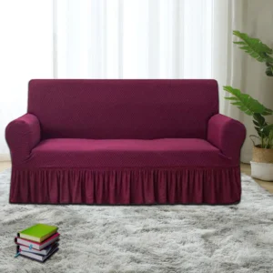 Frill Style Micro Mesh Sofa Cover (Maroon Color)