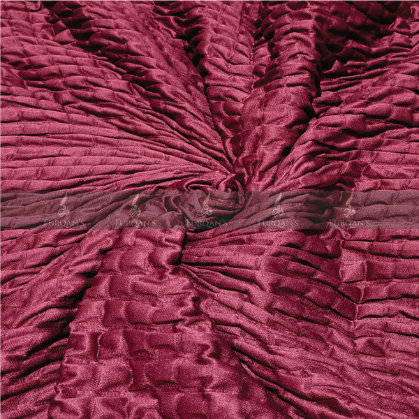 Frill Style Bubble Stuff Chair Cover (Maroon Color) - Image 2
