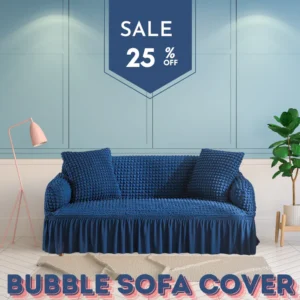 Frill Style Bubble Stuff Sofa Cover (Blue Color)