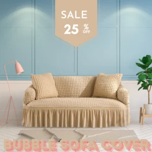 Frill Style Bubble Stuff Sofa Cover (Skin Golden Color)