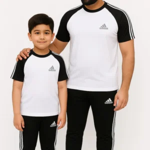 Like Father Black & White Straps Kings wear Summer Tracksuit