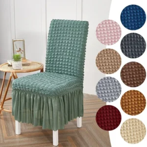 Frill Style Bubble Stuff Chair Cover (Zinc Color)