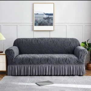 Zebra Velvet Sofa Cover (Grey Colour)