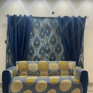 Cotton Quilted Printed Sofa Cover ( New Grey)