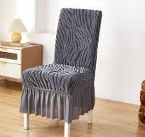 Zebra Valvet Frill Chair Cover ( Grey Color)