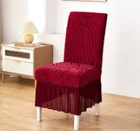 Zebra Valvet Frill Chair Cover (Meroon Color)