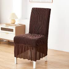 Zebra Valvet Frill Chair Cover (Brown Color)